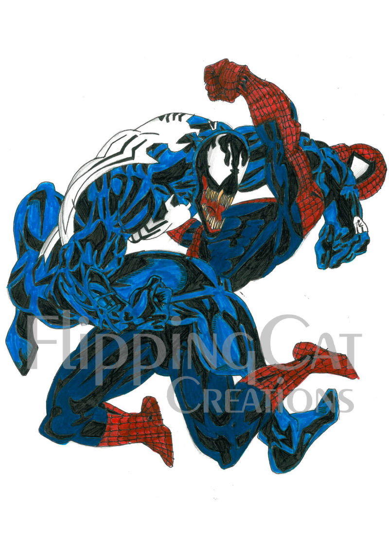 Spider-Man vs Venom - FlippingCat Creations